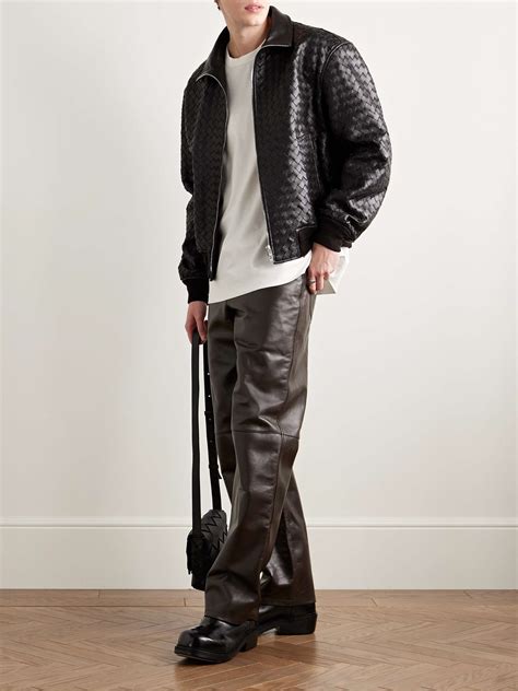 BOTTEGA VENETA Intrecciato Leather Blouson Jacket for Men | MR PORTER