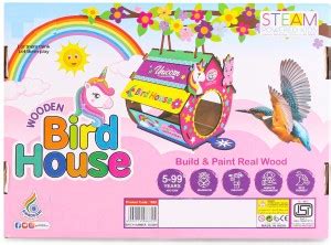 PEZYOX Unicorn Wooden Bird House Build & Paint Bird house DIY Kit ...