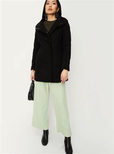 Buy Women Solid Front Overlapped Coat Online at just Rs. 3499.0 ...