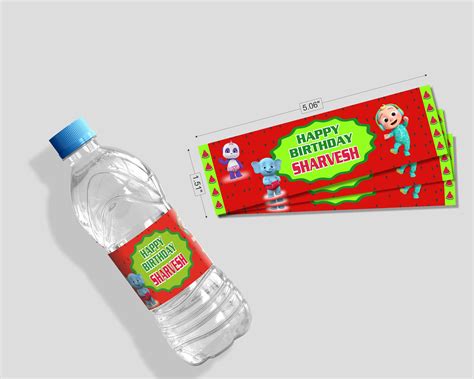 Cocomelon Boy Theme Water Bottle Sticker | Party Supplies India