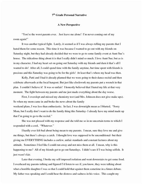 Personal Narrative Examples High School at Lewis Bonnett blog