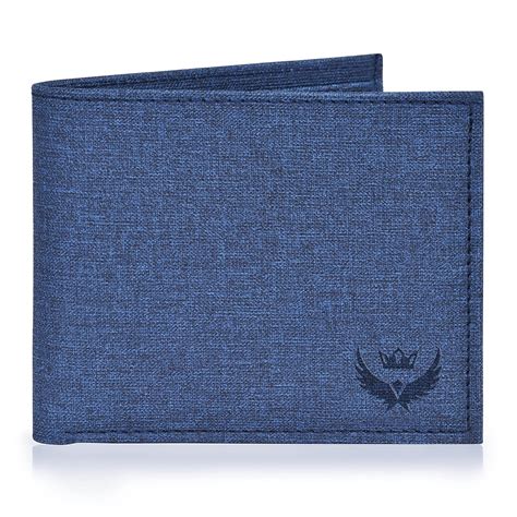 Buy LORENZ Men's PU Leather Wallet | Blue Slim Bi-Fold Wallet for Men ...