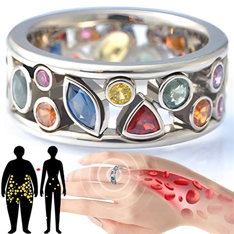 Women Magnetic Therapy Ring Torina Crystal Quartz Ionix Ring Ionix Therapy Quartz Crystal Ring ...