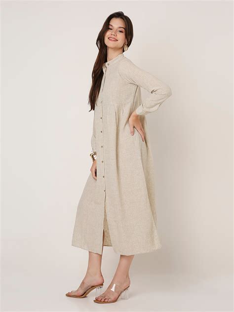 FAWN BUTTON-DOWN SHIRT DRESS