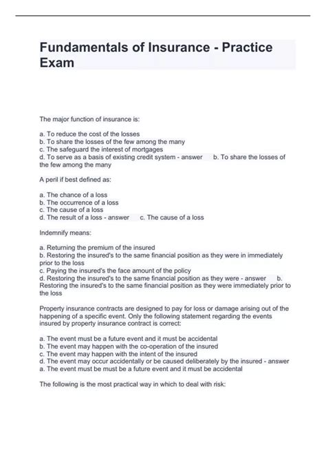 Insurance Exam Practice Test 的图像结果