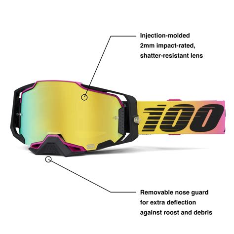 100 % AR MEGA Premium Protective Sport Goggles with Ultra HD Lens - BL ...