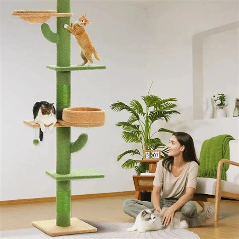 Cactus Cat Tree Floor to Ceiling - OneLife Mart