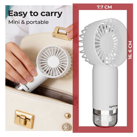 Lifelong Portable Mist Hand Fan with USB Type-C Charging | Mini Rechar ...