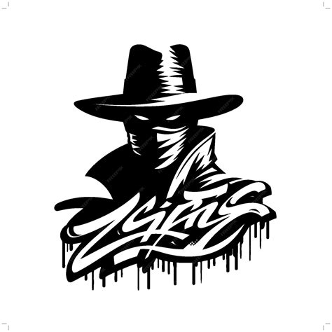 Premium Vector | Mask zorro silhouette people in graffiti tag hip hop street art typography ...