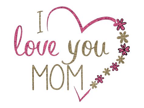 I Love You, Mother, Heart PNG Photo