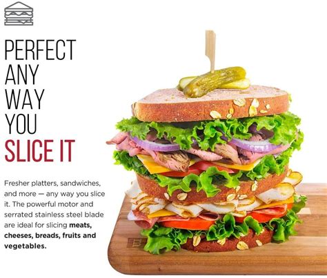 Buy Chefman Die-Cast Electric Deli & Food Slicer Cuts Meat, Cheese ...