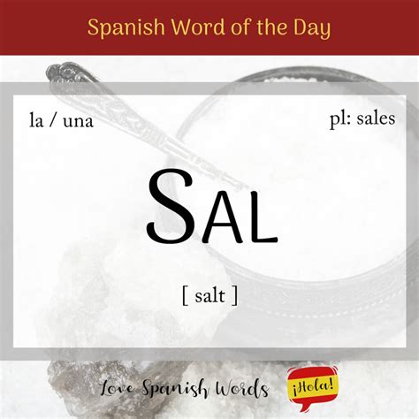 Spanish Word of the Day: Sal (salt) - Love Spanish Words