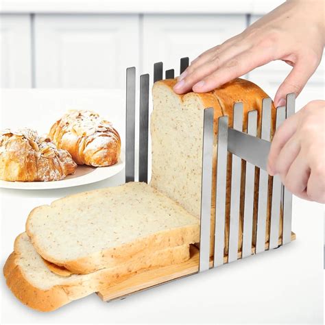 Amazon.com: TKVAZK Stainless Steel Bread Slicer, Stable Bread Slicer ...