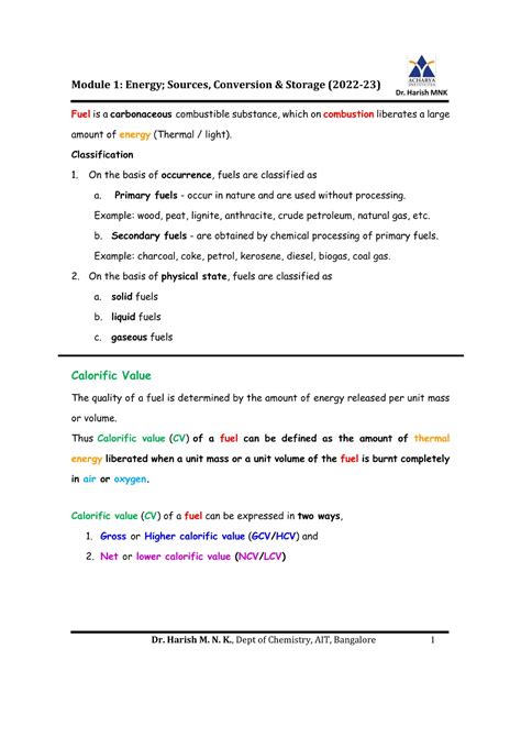 Module-1 Energy-Systems Lecture-notes - Computer Engineering - Studocu