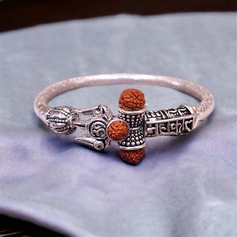 Oxidised Silver Rudraksha Kada For Men – Jauhari Jewellers