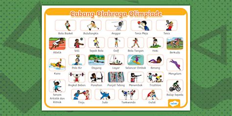 Word Mat Cabang Olahraga Olimpiade Musim Panas 2024 - Twinkl