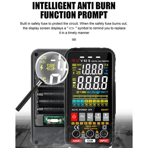 VAR TECH V 92 S Smart Digital Multimeter | True RMS, Auto-Ranging, 6000 ...