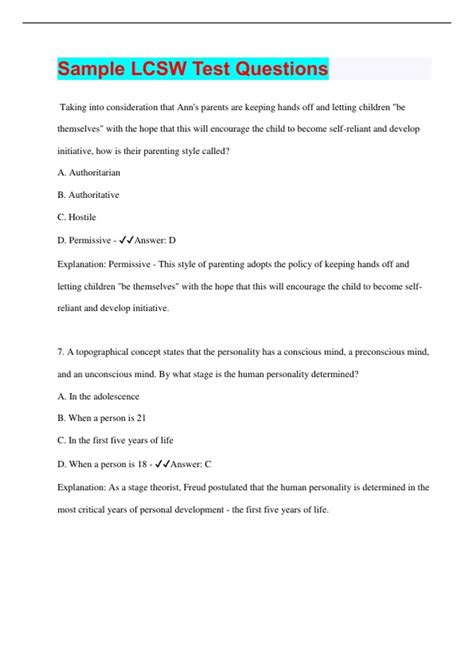 Image result for LCSW Practice Test