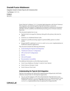 Fillable Online Oracle Fusion Middleware Integration Guide for Oracle ...
