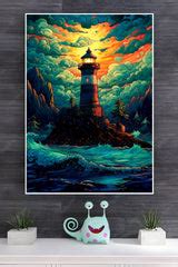 Colorful lighthouse Poster | Art Posters – The Poster Valley