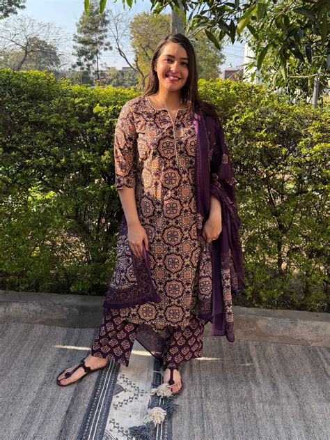 Buy Purple Jaal Full Suit Set - MYSANSKRITAM