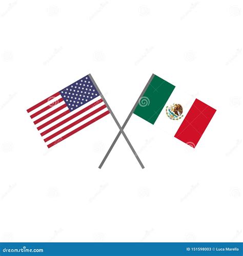 Mexican Flag Over American Flag