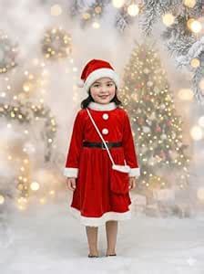 Buy BookMyCostume Velvet Christmas Dress for Girls Santa Theme Frock ...