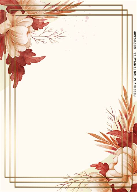 Blank Wedding Invitation Templates, Brown Wedding Invitations, Wedding ...