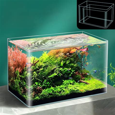 AWXZOM 2 Gallon Cube Nano Tall Rimless Tank, Cube Fish