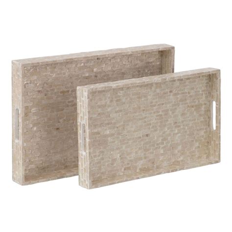 Vassoio per aperitivi 50 x 33 x 5 cm Bianco Madreperla (2 Unità ...
