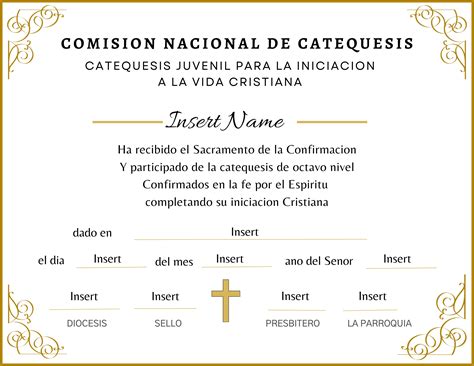 Editable Certificate of Confirmation, Religious Gold Certificate ...