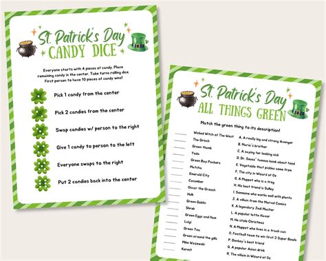 St Patrick's Day Party Game Bundle, Printable St Patricks Day Games, St ...