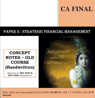 CA Final Paper 2 SFM Handwritten Notes by AIR 1 CA Ajay Aggarwal