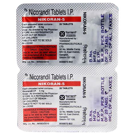 Nikoran-5 Tablet | Uses, Side Effects, Price | Apollo Pharmacy