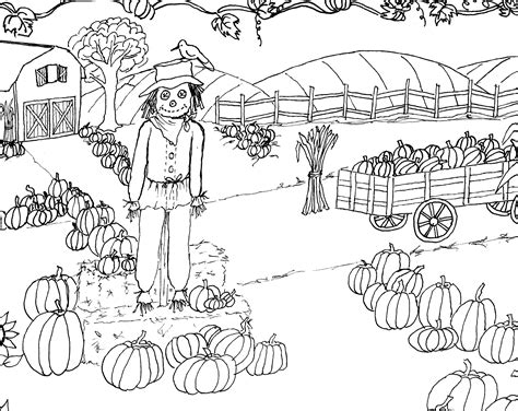 Pumpkin Patch Coloring Page Cozy Autumn: Fun Pumpkins Coloring Pages