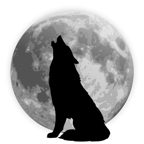 Wolf Silhouette Moon