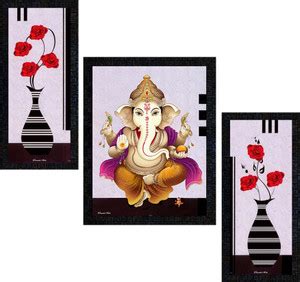 Poster N Frames Set of 3 with Acrylic Sheet (Glass) Ganeshji framed ...