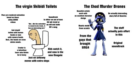 The Virgin skibimid vs murder chads : r/virginvschad