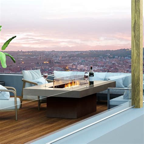 EcoSmart Fire Gin 90 Dining Bioethanol Fire Table Smokeless Fire Pit ...
