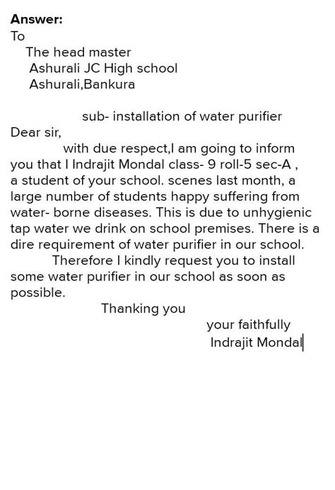 write a letter to the headmaster of your school requesting him to ...