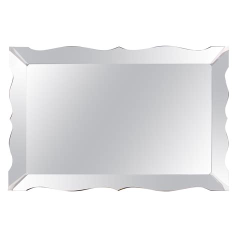 Hollywood Regency White Lacquered Scalloped Mirror at 1stDibs | white ...