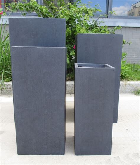 IDEALIST Lite Contemporary Black Light Concrete Garden Tall Square ...