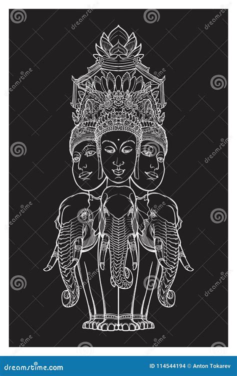 Statue Representing Trimurti - Trinity of Hindu Gods Brahma, Vishnu and ...