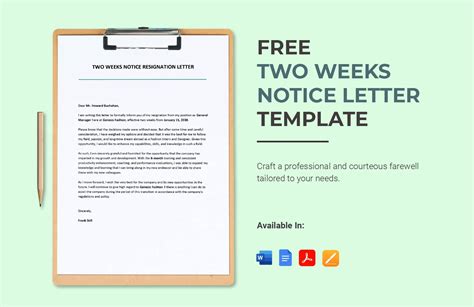2 Weeks Notice Template Word - Detrester.com