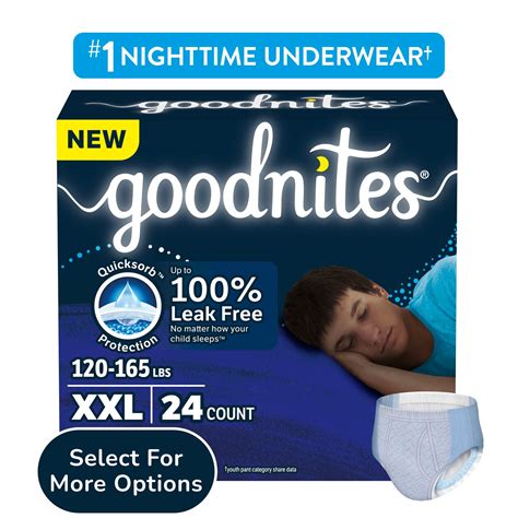 Goodnites Bedwetting Underwear for Boys, Size XXL (120-165 lbs), 24 Ct ...