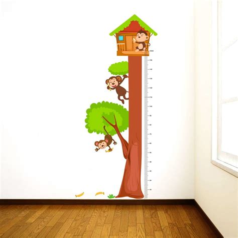 Decal O Decal Vinyl Growth Chart with Monkeys Wall Sticker (Multicolour ...