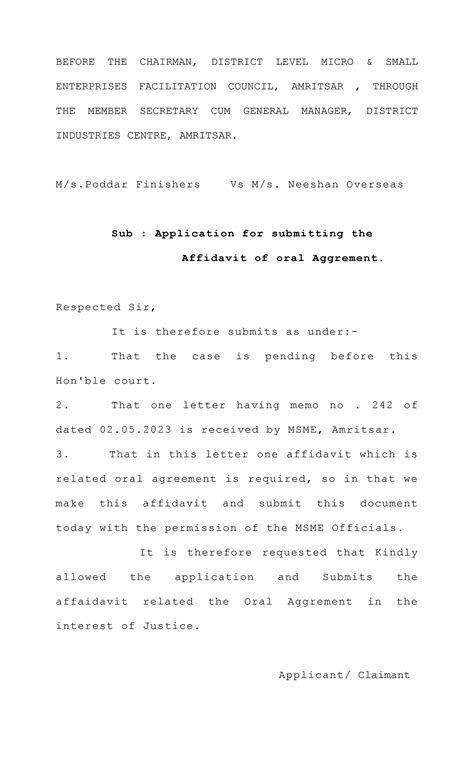 MSME Application - dddf - BEFORE THE CHAIRMAN, DISTRICT LEVEL MICRO ...