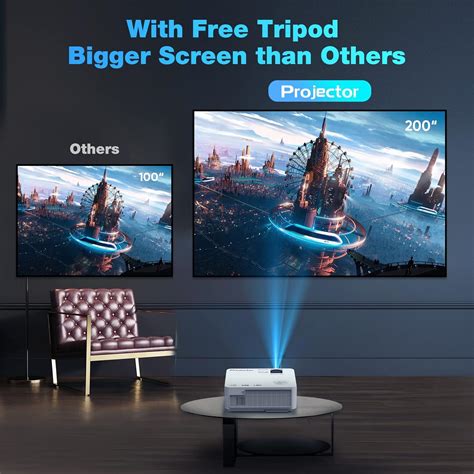 Buy Native 1080P 5G WiFi Bluetooth Projector (with Tripod), 350 ANSI 4K ...