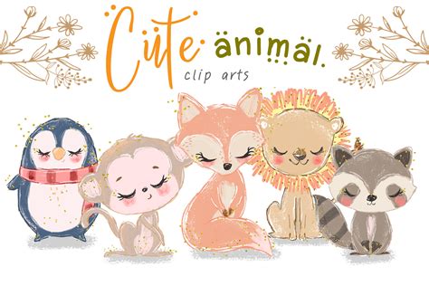 Animal Clip Arts Grafik Von The Happy Gift Art · Creative Fabrica