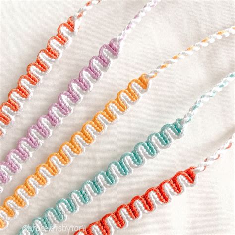 Mini Wave Bracelets // | Friendship bracelet patterns easy, Embroidery ...